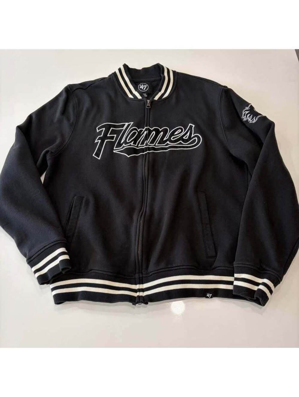 Flames '47 Size Large Varsity Track Sweater